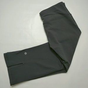 Lululemon Gather and Crow Crop Leggings Split Hem at Back Calf Dark Gray Size 8